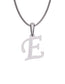 Inicial E con circonias en oro blanco — Fonelli Z2817