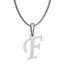 Inicial F con circonias en oro blanco — Fonelli Z2817