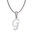 Inicial G con circonias en oro blanco — Fonelli Z2817