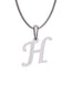 Inicial H con circonias en oro blanco — Fonelli Z2817
