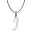 Inicial J con circonias en oro blanco — Fonelli Z2817