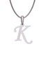 Inicial K con circonias en oro blanco — Fonelli Z2817