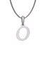 Inicial O con circonias en oro blanco — Fonelli Z2817