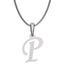 Inicial P con circonias en oro blanco — Fonelli Z2817