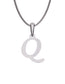 Inicial Q con circonias en oro blanco — Fonelli Z2817