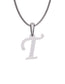 Inicial T con circonias en oro blanco — Fonelli Z2817