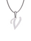 Inicial V con circonias en oro blanco — Fonelli Z2817
