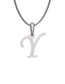 Inicial Y con circonias en oro blanco — Fonelli Z2817