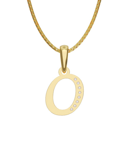 Inicial O con circonias en oro amarillo — Fonelli Z2817