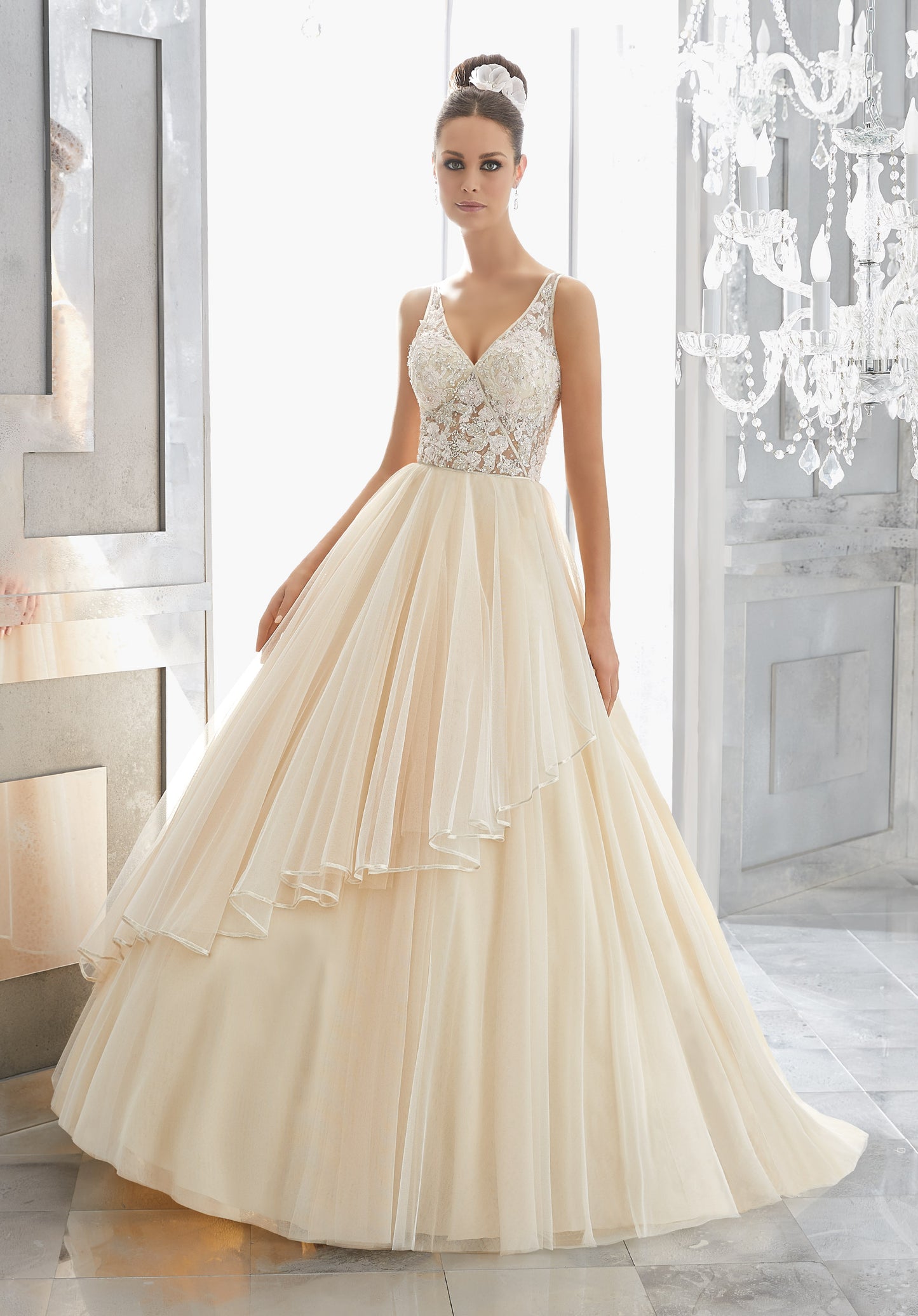 Vestido de Novia en corte Princesa Mori Lee – Joyería El Especialista