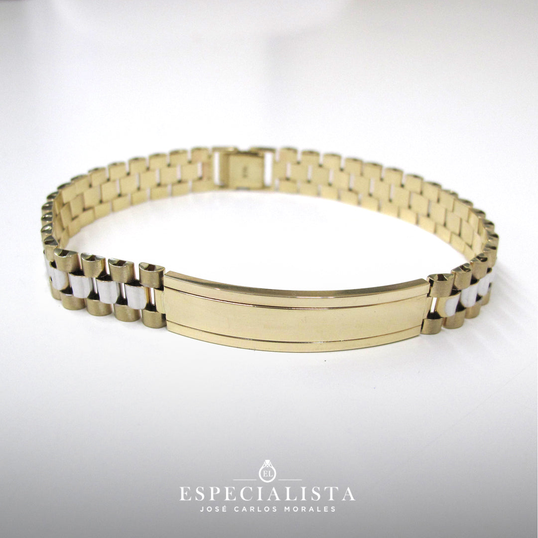 6220100LQ Esclava tipo Rolex con placa en oro de 14 Kilates
