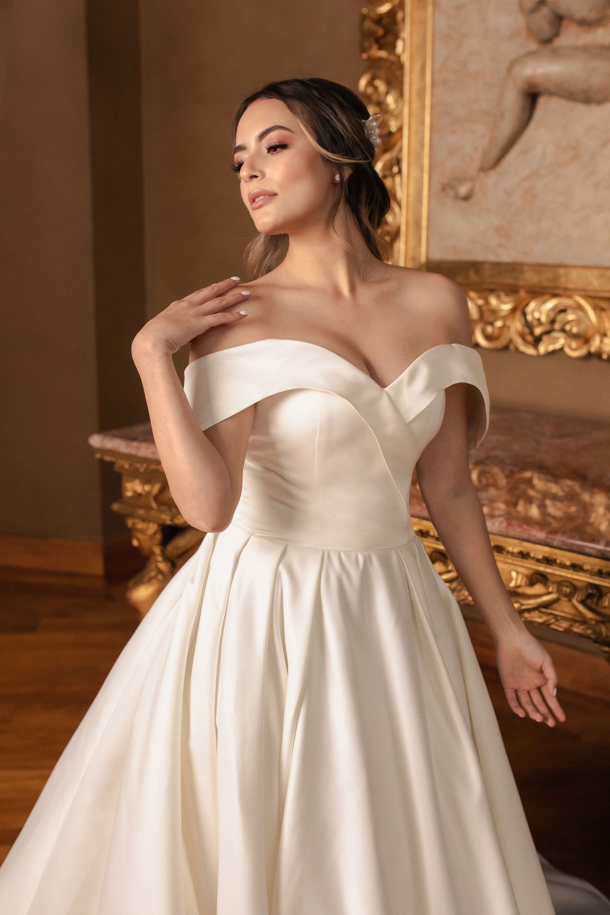 Corte Princesa Vestidos De Novia Sencillos De Satin 51BBCL05LQ